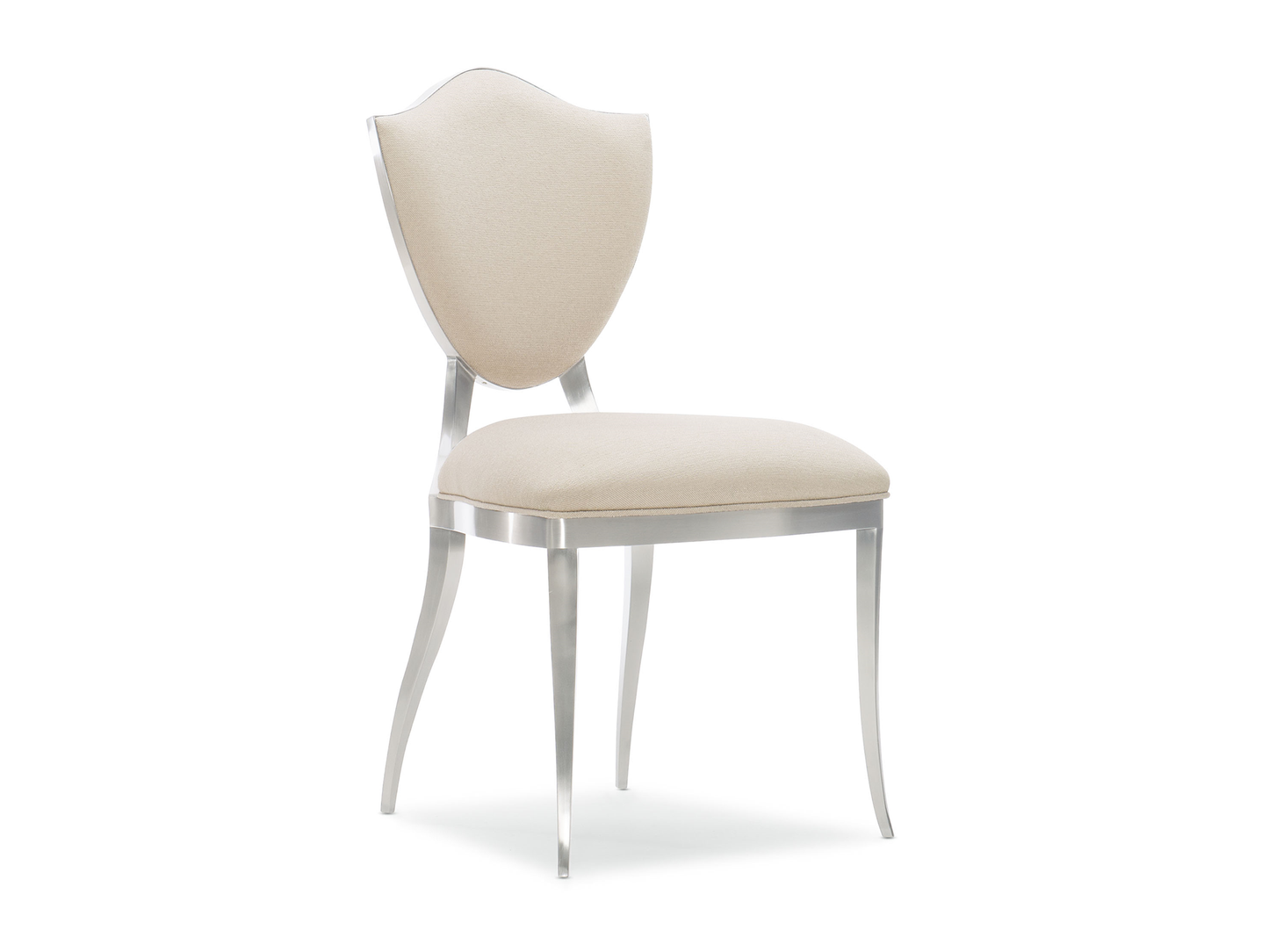 Chaise de salle à manger Babs Shield Me en chrome légèrement brossé