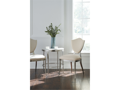 Chaise de salle à manger Babs Shield Me en chrome légèrement brossé