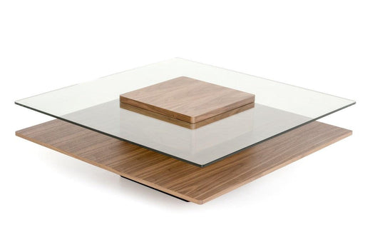 Reverie Walnut & Glass Coffee Table