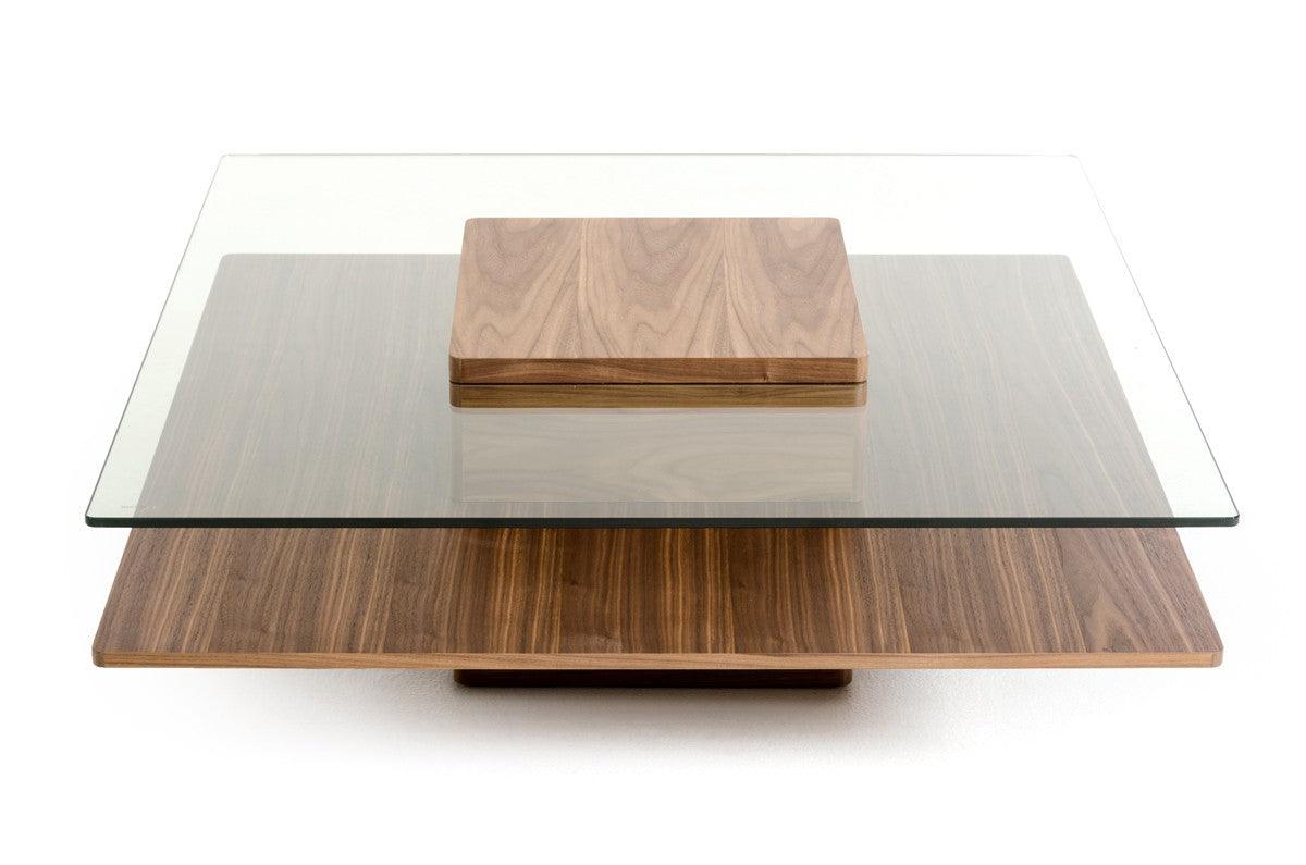 Table basse Reverie en noyer et verre