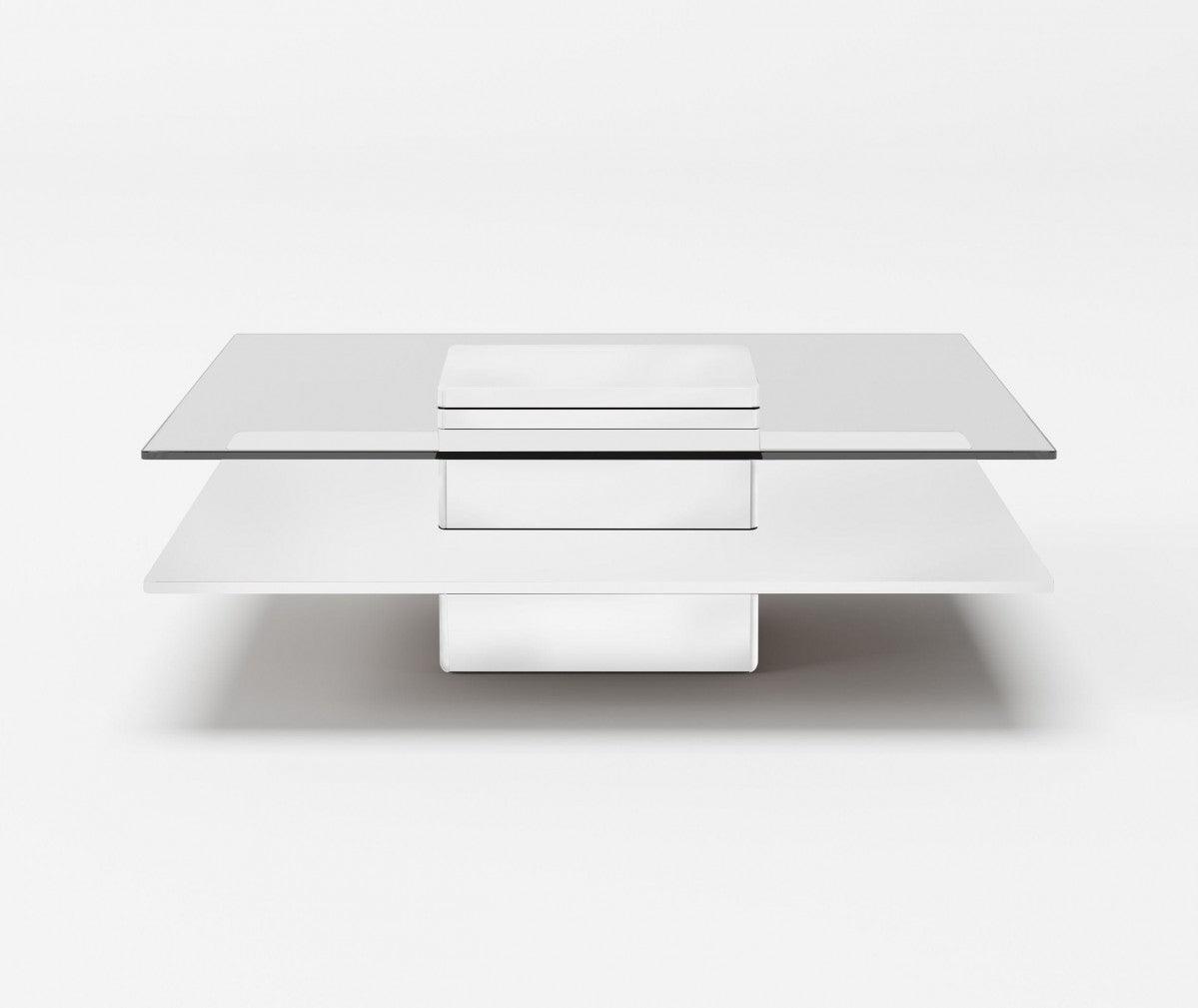 Table basse Reverie blanche et verre