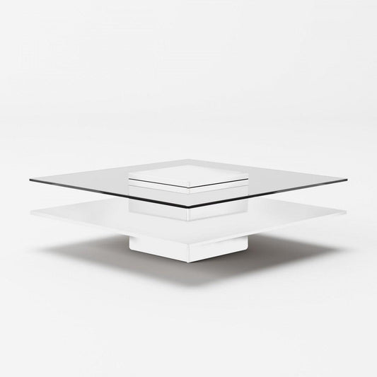 Reverie White & Glass Coffee Table