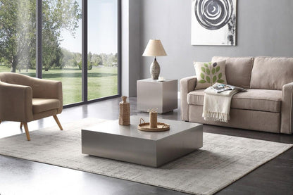 Table basse en acier inoxydable brossé 
