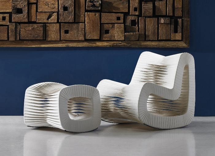 Seat Belt Rocking Chair in White
