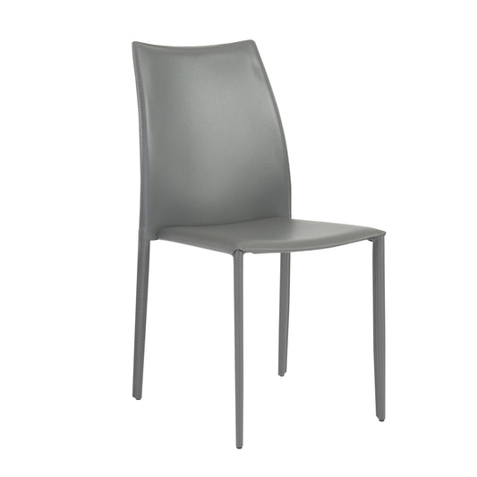 Chaise empilable Dalia gris foncé avec pieds chromés (LOT de 2)