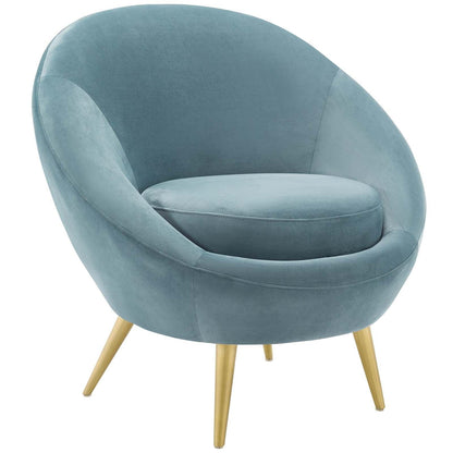 Fauteuil d'appoint en velours Circa bleu clair 