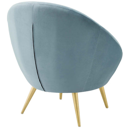 Fauteuil d'appoint en velours Circa bleu clair 