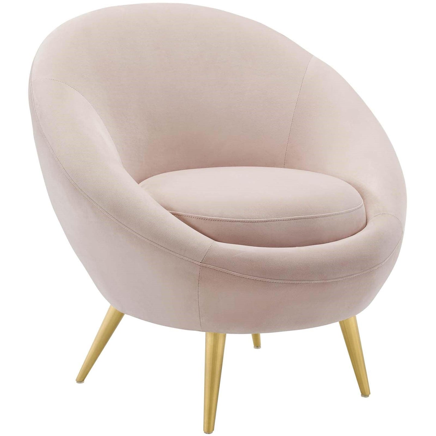 Fauteuil d'appoint en velours Circa rose 