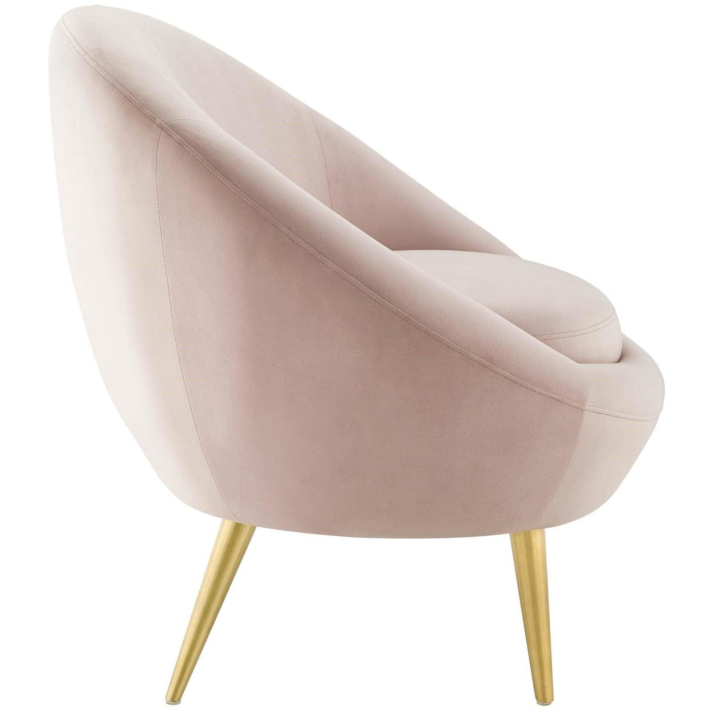 Fauteuil d'appoint en velours Circa rose 