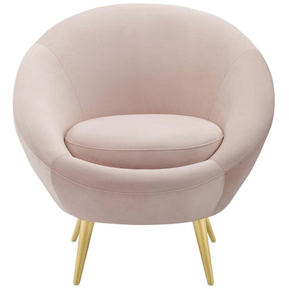 Fauteuil d'appoint en velours Circa rose 