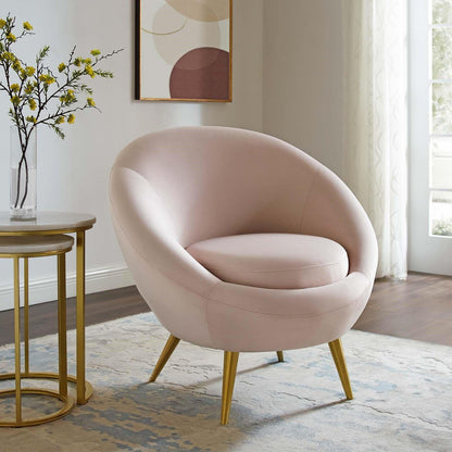 Fauteuil d'appoint en velours Circa rose 