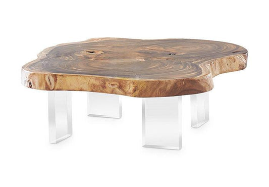 Table basse flottante en bois de Chamcha