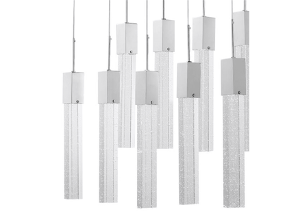 Lustre rectangulaire en cristal Kay - Suspension XL 15