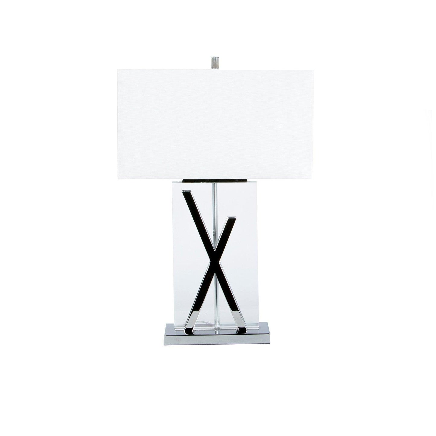 X SHAPE CHROME TABLE LAMP