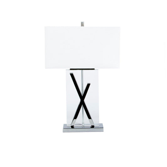 X SHAPE CHROME TABLE LAMP