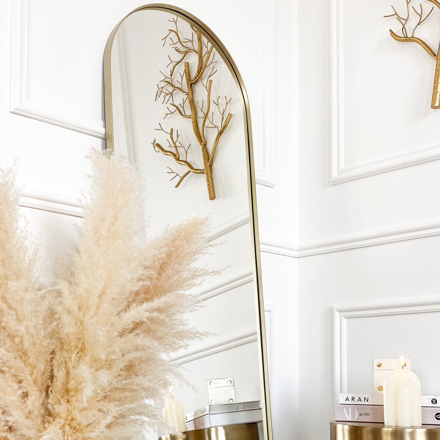 Miroir incliné Champagne Gold Arch