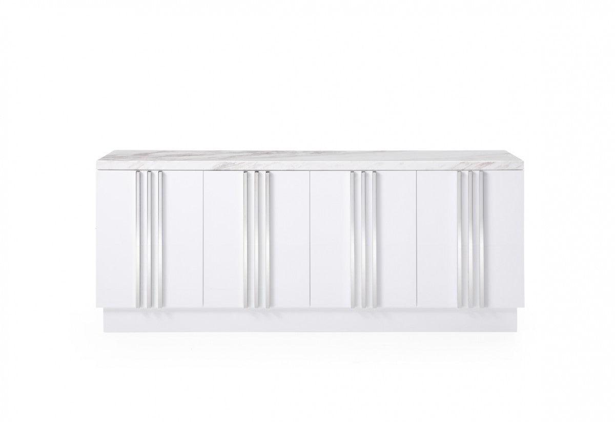 Buffet moderne de luxe en marbre et acier inoxydable 