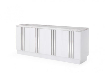 Buffet moderne de luxe en marbre et acier inoxydable 