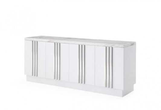 Luxe Modern Marble & Stainless Steel Buffet