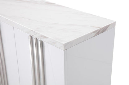 Buffet moderne de luxe en marbre et acier inoxydable 