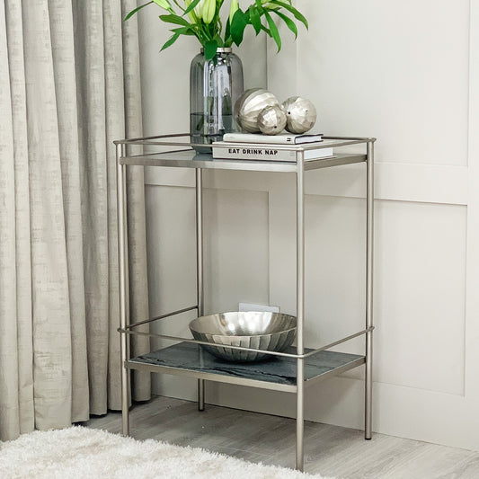 Table d'appoint Luxo en marbre gris