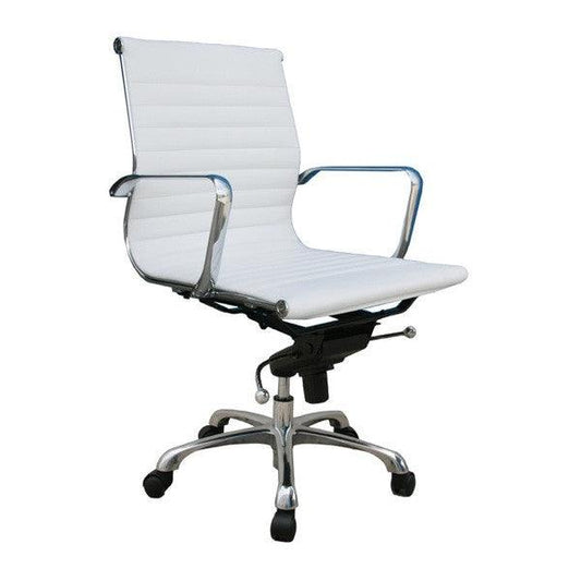 Carly White Low Back Office Chair