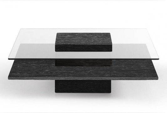 Reverie Grey Elm & Glass Coffee Table