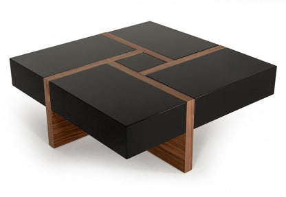 Table basse moderne Malibu noire et noyer 