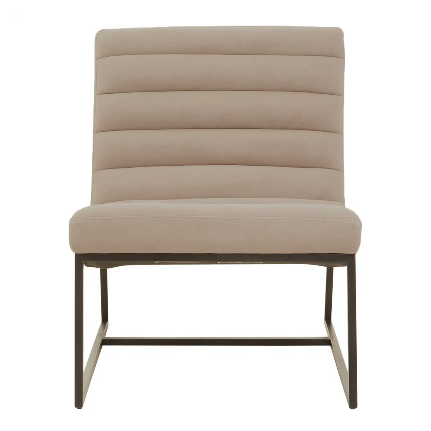 Fauteuil d'appoint en velours taupe côtelé avec cadre noir, modèle EX Display