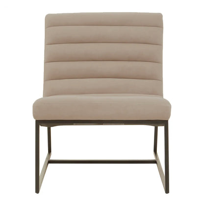 Fauteuil d'appoint en velours taupe côtelé avec cadre noir, modèle EX Display