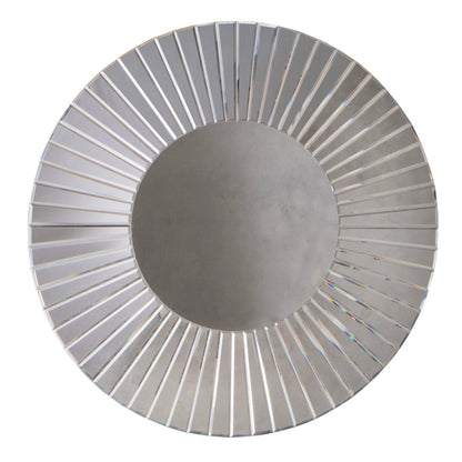 Grand miroir rond biseauté Isabella en argent