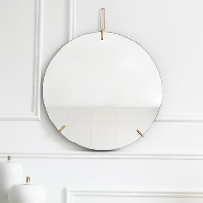 Miroir rond doré minimaliste