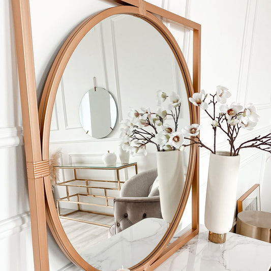 Miroir circulaire avec cadre en bronze Orbit