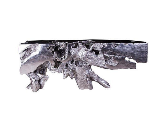 Freeform Console Table in Silver Leaf