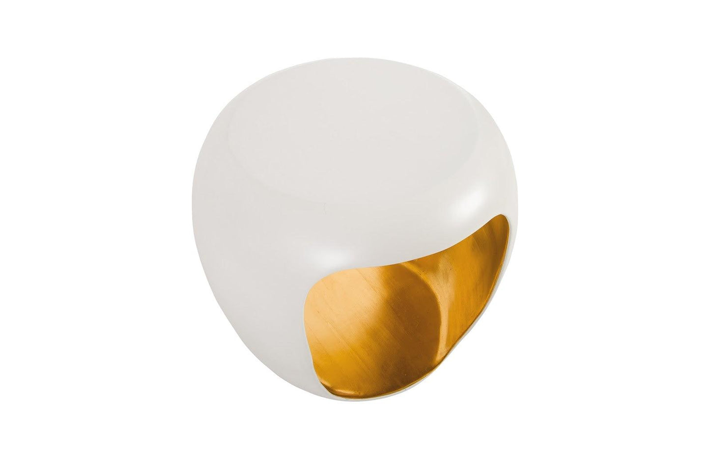 Table d'appoint Grotto Blanc perle et feuille d'or