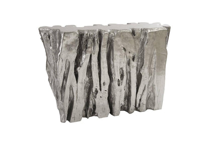 Table console Freeform en feuille d'argent