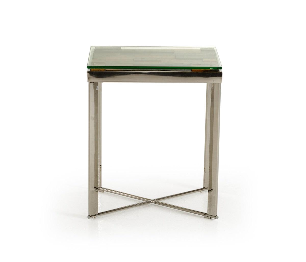 Sara Modern Rectangular Wood Mosaic End Table