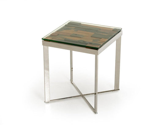 Sara Modern Rectangular Wood Mosaic End Table
