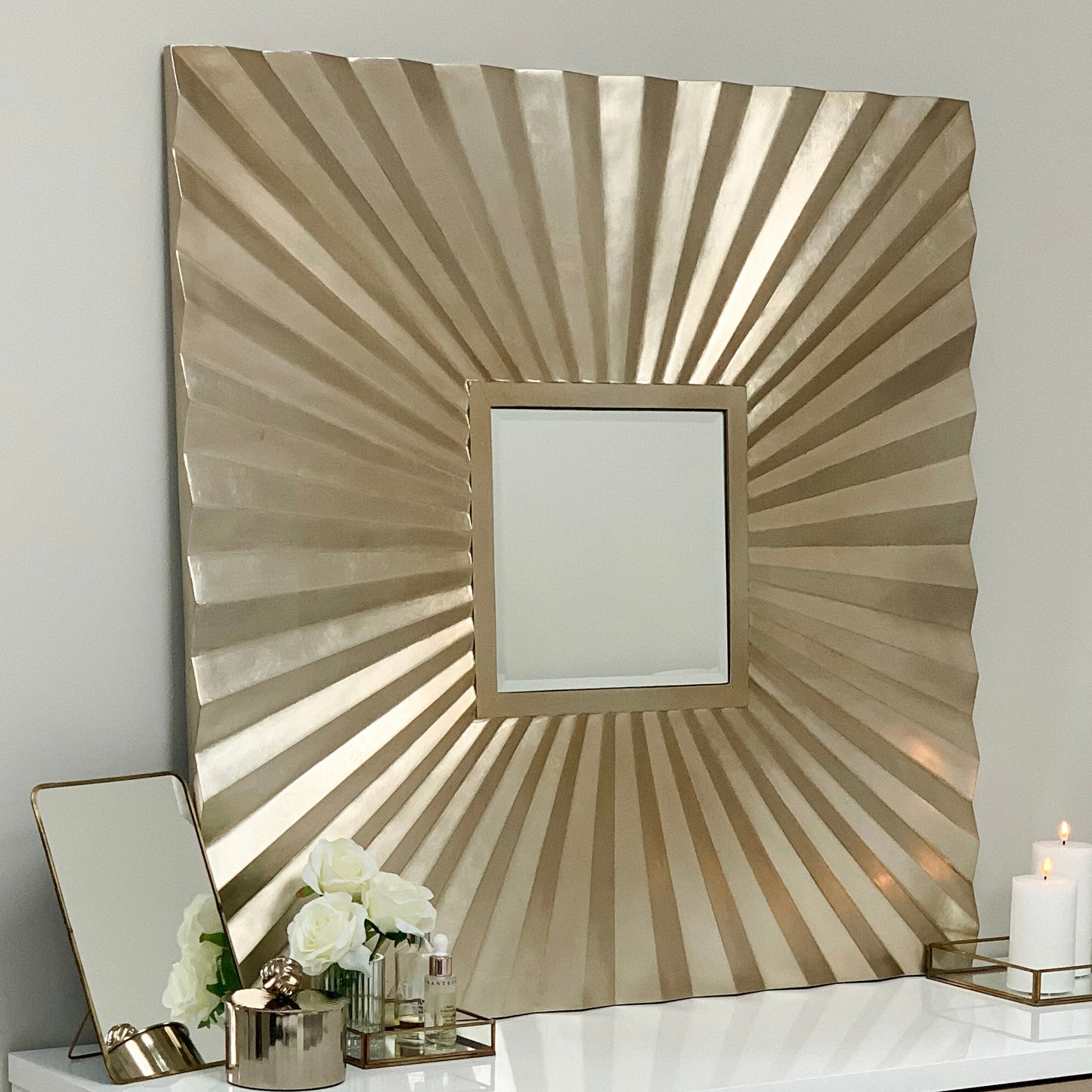 Miroir Starburst en or champagne