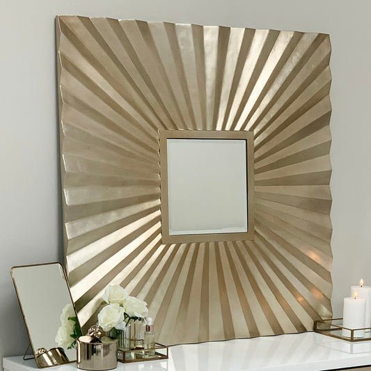 Miroir Starburst en or champagne