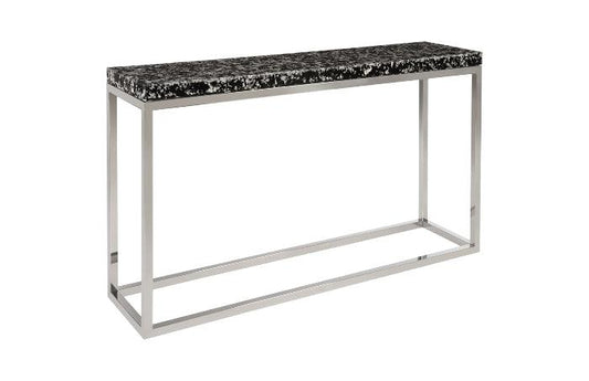 Captured Silver Flake Console Table with SS Base