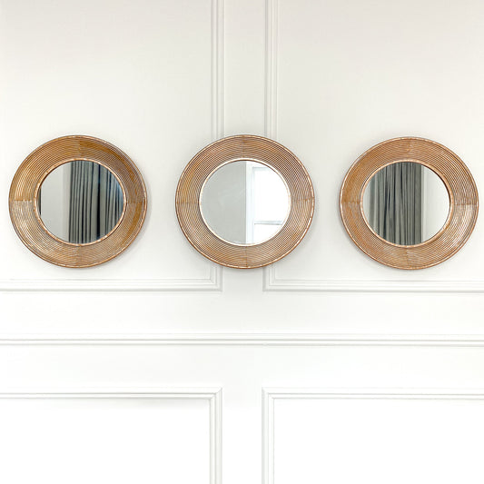 Ensemble de miroirs circulaires en or vieilli Venus