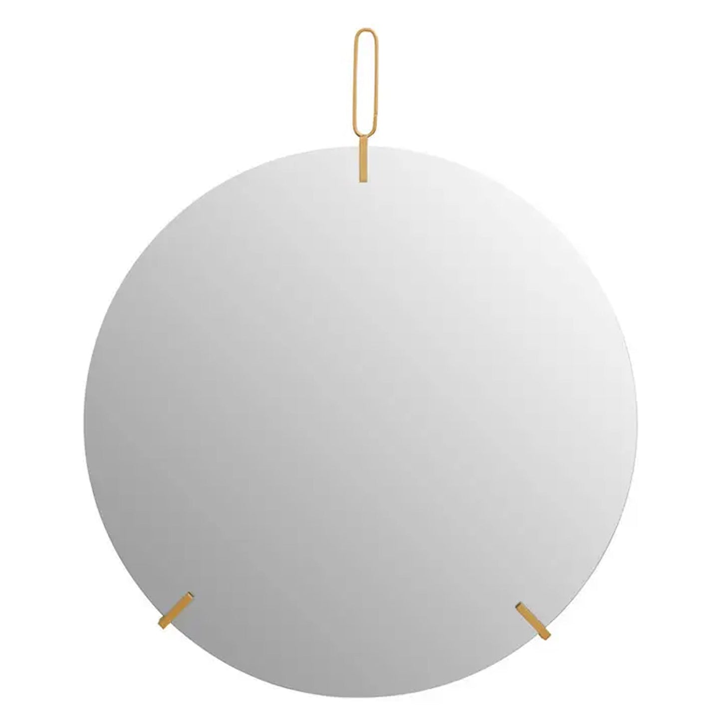 Miroir rond doré minimaliste